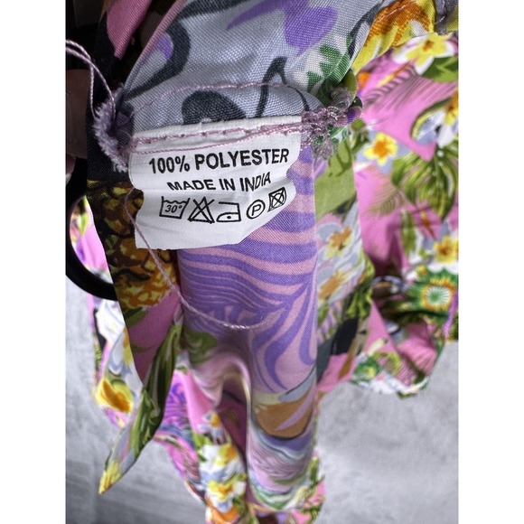 King Kameha Hawaiian Shirt Mens Large Pink Toucan Tropical Button Up Casual - Picture 9 of 10